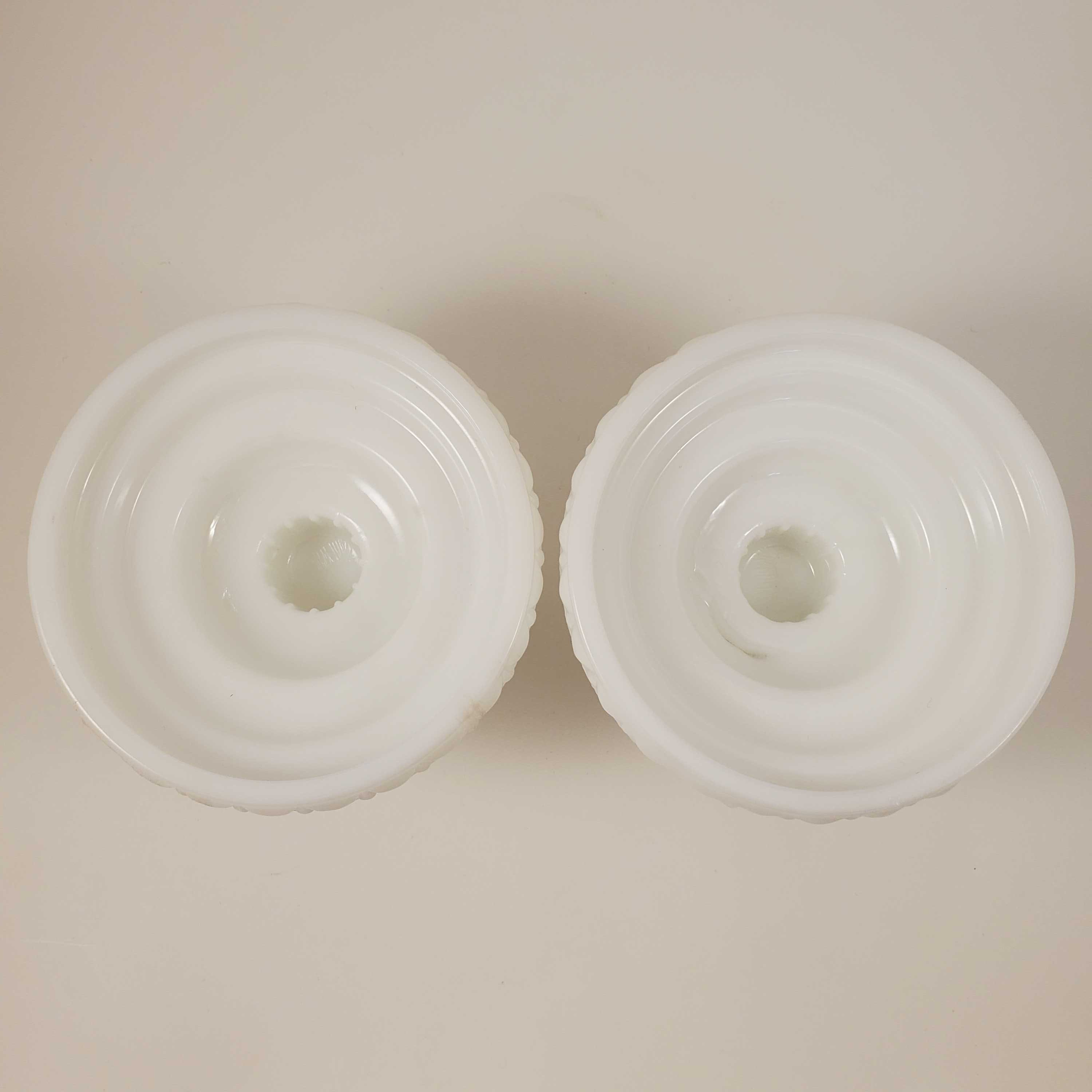Vintage Milk Glass Candle Holders Set of 2 Etsy