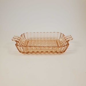 Vintage Jeannette Windsor Diamond Pink Depression Trinket Dish