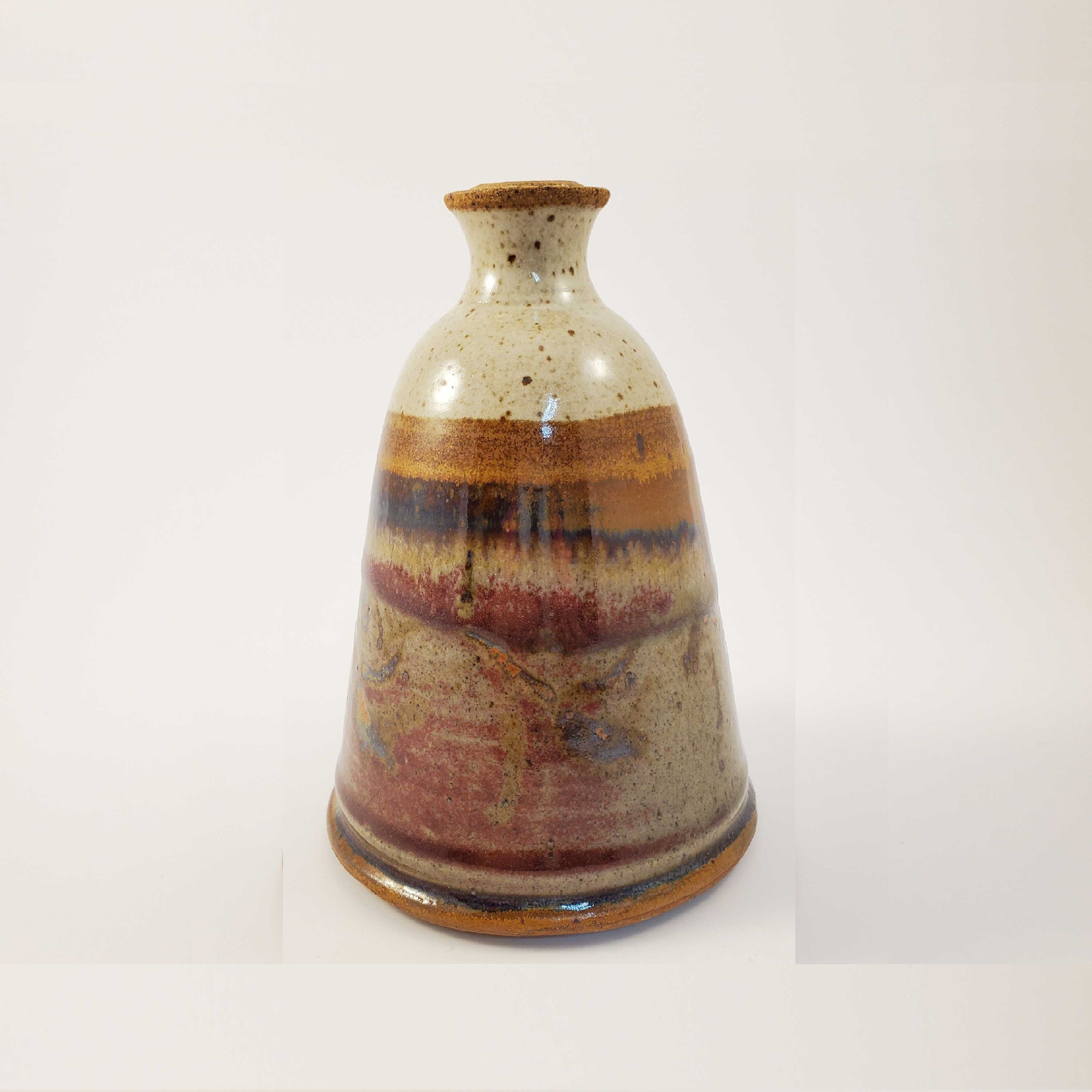 Art & Collectibles Vintage Donn Zver Stoneware Pottery Vase With Rich