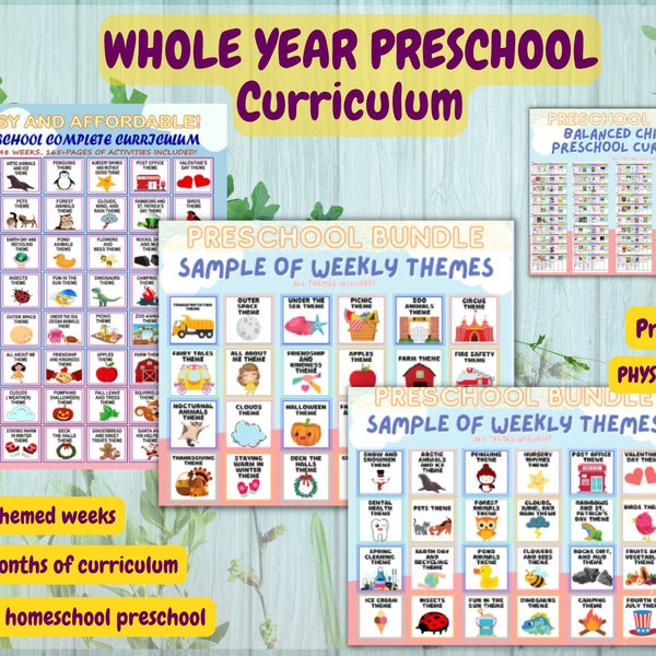 Year-Long Homeschool Preschool Curriculum: 48 Themed Weeks (Physical Copy)