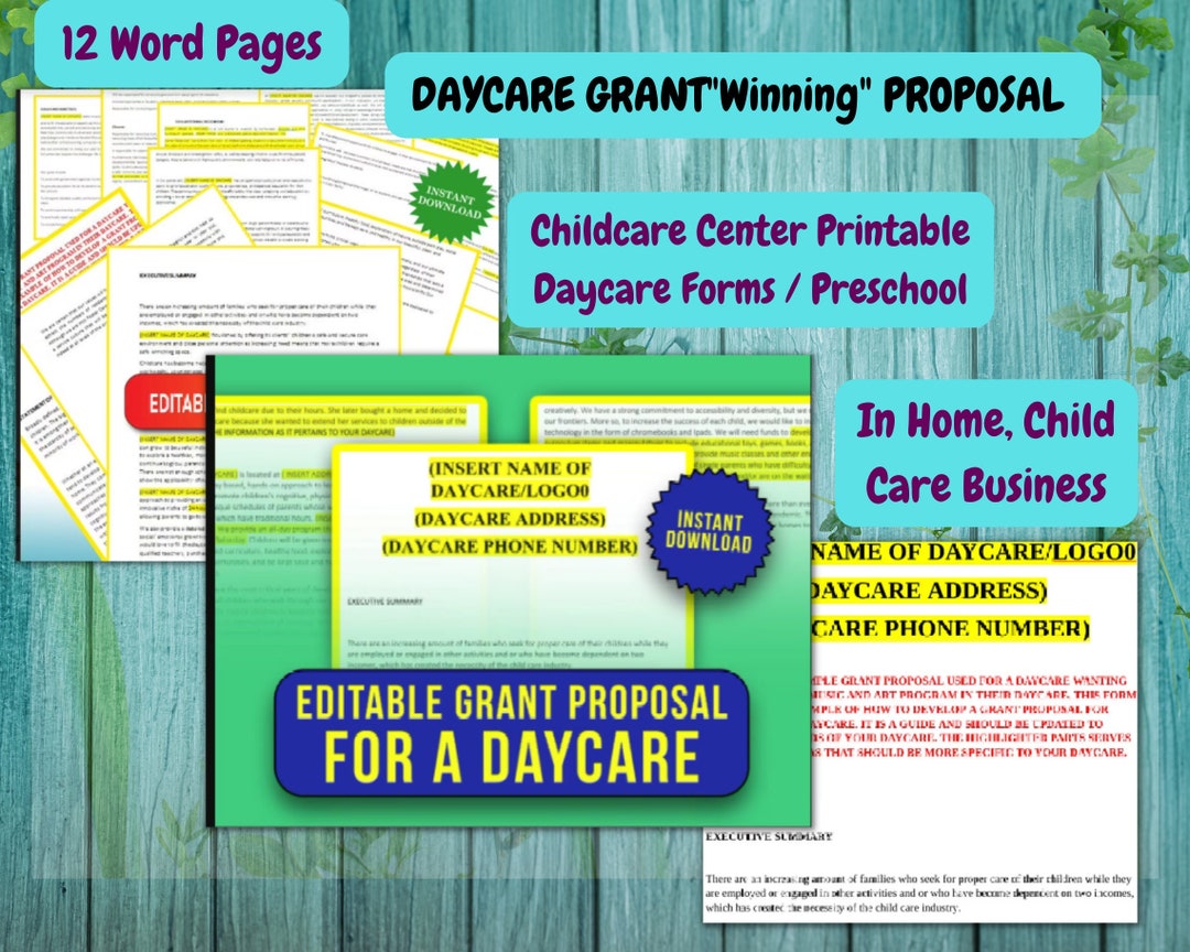 Daycare Provider Grant Writing Proposal Template, Childcare Provider