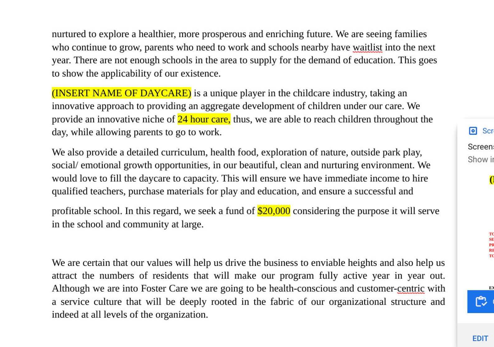 Daycare Provider Grant Writing Proposal Template Childcare Provider daycare-provider-grant-writing-proposal-template-childcare-provider