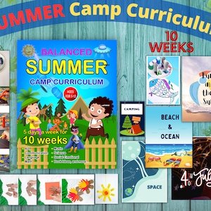 SUMMER CAMP CURRICULUM /For Ages 5-12/ Used for Any School, Daycare, Homeschool, Childcare Program as a Full Summer Curriculum/10 Weeks