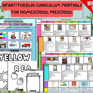 WHOLE YEAR Infant/Toddler Curriculum Printable for homeschool preschool, Monthly themed weeks, 12 months of curriculum