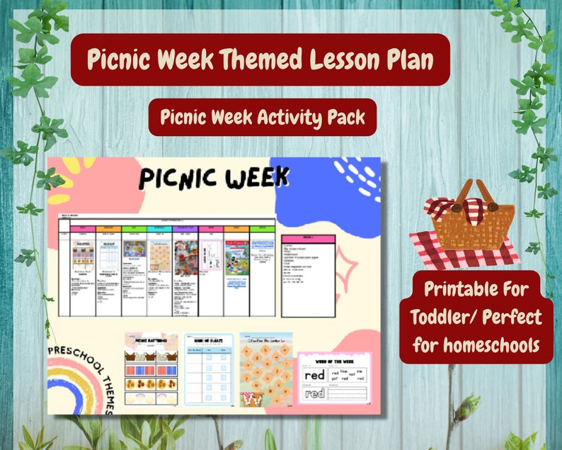 Picnic Week Themed Lesson Plan/ Picnic Week Activity Pack/ Etsy