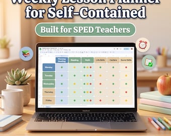Weekly Lesson Planner for Self-Contained SPED Teachers (Google Sheets + Excel)