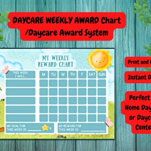 DAYCARE WEEKLY AWARD Chart /Daycare Award System/ Perfect for Home Daycare or Daycare Center | Instant Download/Print and Fill Out