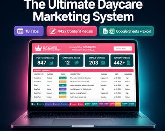 Daycare Content Empire™ Childcare Social Media System for Google Sheets