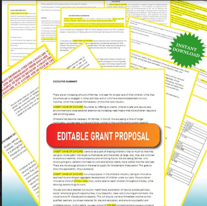 Daycare Provider Grant Writing Proposal Template, Childcare Provider