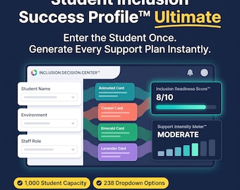 Student Inclusion Success Profile™ | Editable SPED Support Guide for Gen Ed, Paras & Substitutes