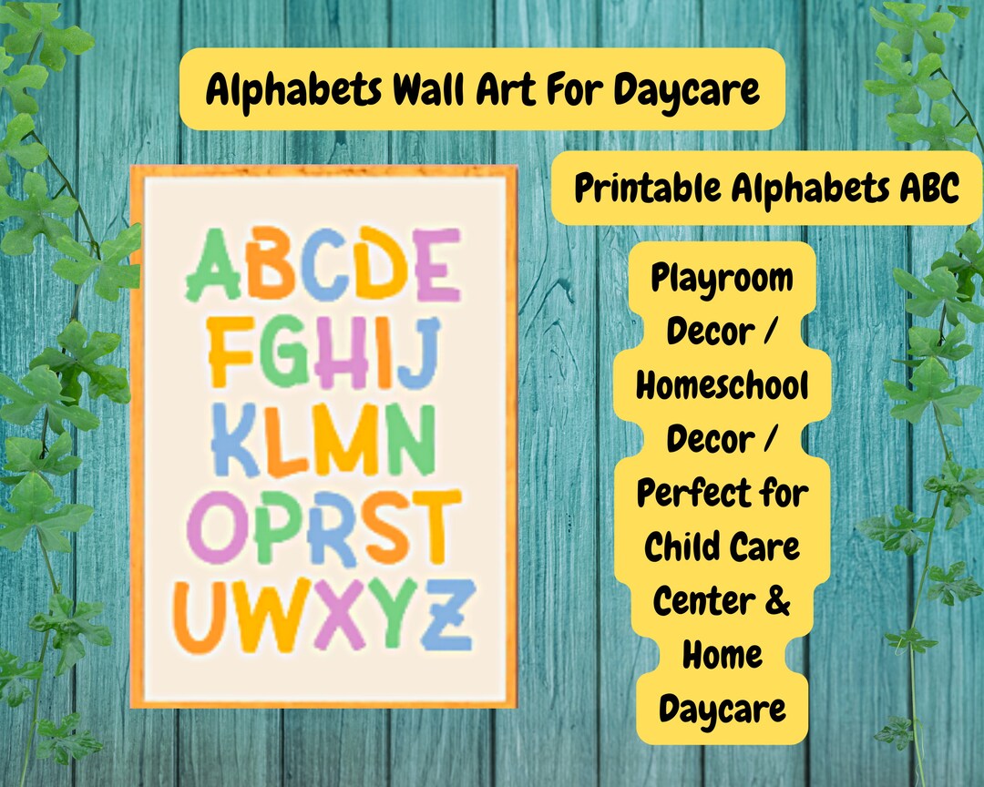 Alphabet Wall Art: Playroom ABC Decor (digital Download) - Etsy