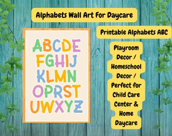 Arte mural con el alfabeto: Decoración para la sala de juegos (descarga digital)