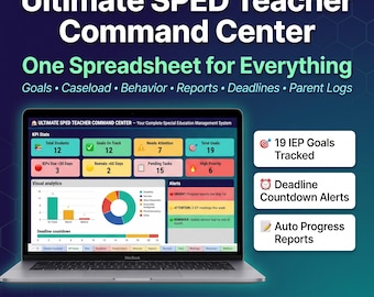 SPED Teacher Command Center | IEP Goals, Caseload, Behavior Tracker (Google Sheets/Excel)