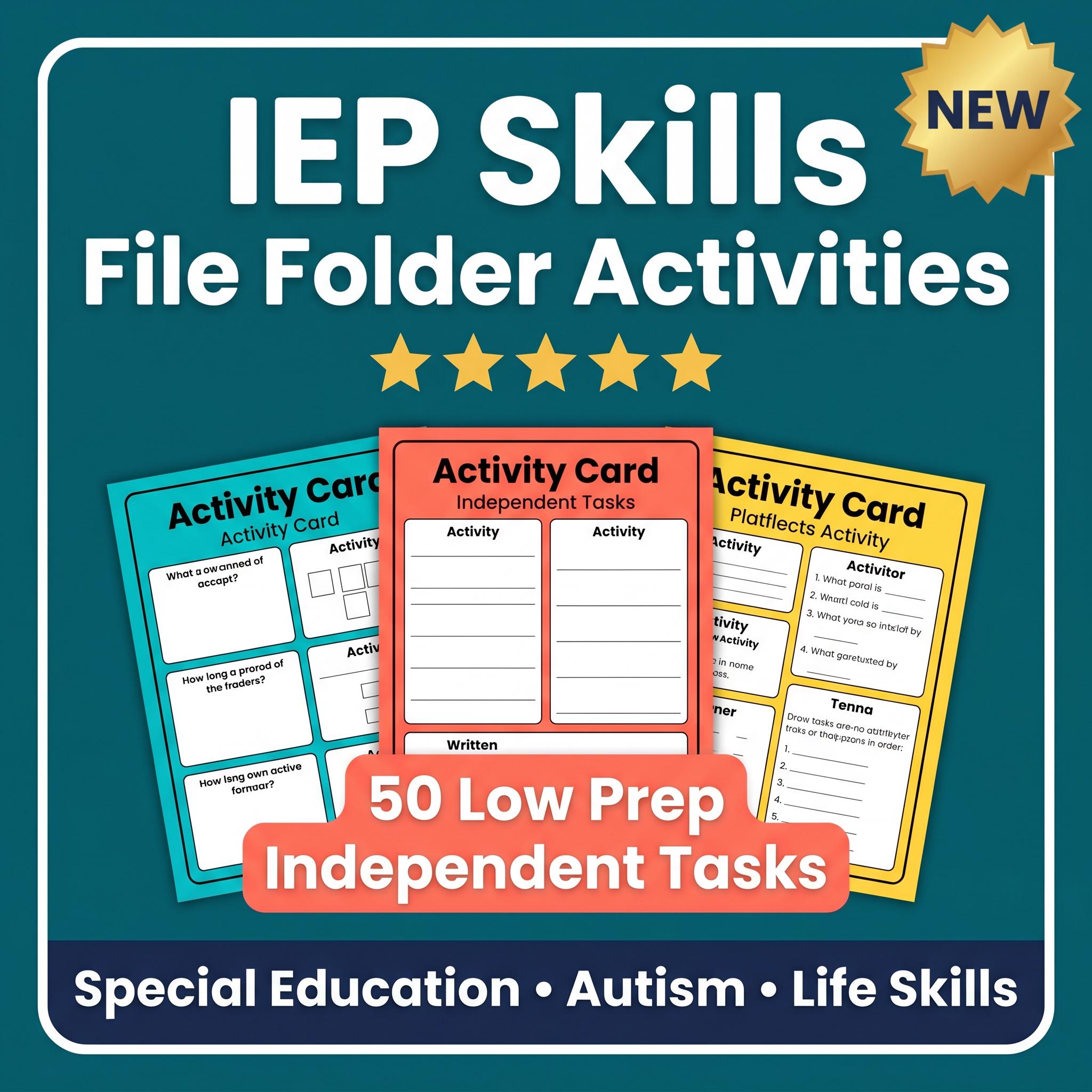 IEP Skills File Folder Activities Bundle Special Education Autism ...