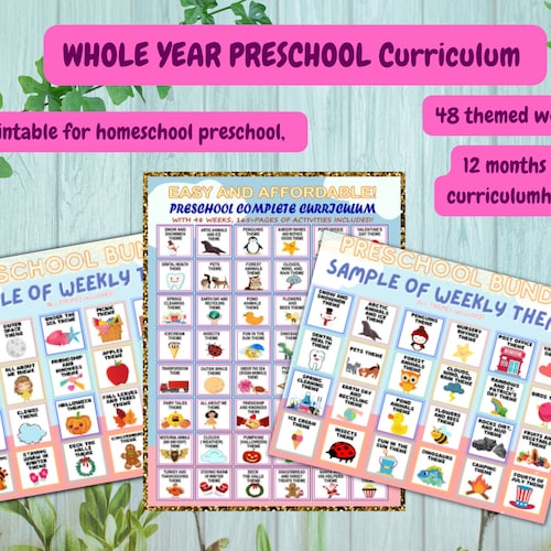 Physical Copy WHOLE YEAR PRESCHOOL Curriculum Printable for - Etsy
