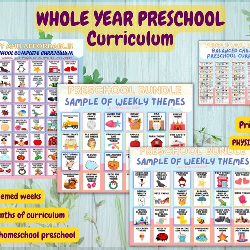 WHOLE YEAR PRESCHOOL Curriculum Printable for Homeschool - Etsy