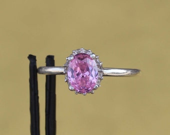 Beautiful Pink Sapphire Ring | Oval Cut Ring | Engagement Ring | Wedding Ring | Anniversary Ring | 925 Sterling Silver Ring | Gift For Women