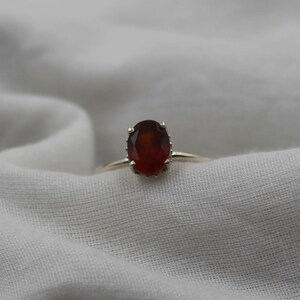 Natural Hessonite Garnet Ring, 925 Sterling Silver Ring, Wedding Ring, Anniversary Ring, Engagement Ring, January Birthstone, Gift For Her