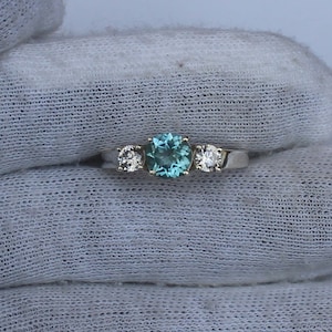 Swiss Blue Topaz Ring: Sterling Silver Engagement Ring, November Birthstone