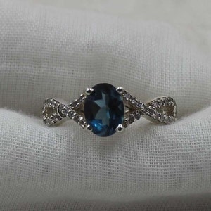 London Blue Topaz Ring: Sterling Silver Promise Ring