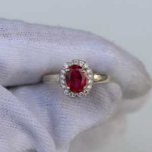 Ruby Ring 925 Solid Sterling Silver Ring Handmade Silver Ring Ring for Women wedding Ring Oval Ruby Ring Anniversary ring Birthday Gift her