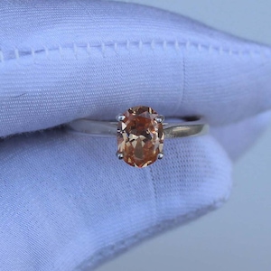 Morganite Ring- Sterling Silver Morganite Engagement Ring For Women -Dainty Promise Ring-Wedding ring Anniversary Birthday Gift for Her