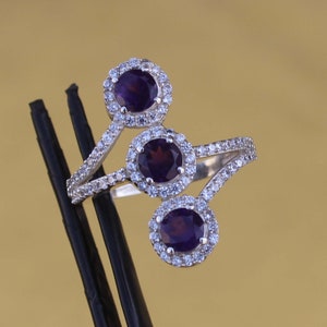 Amethyst Sterling silver ring, Oval Ring, simple Engagement ring, 925 silver Promise ring, Amethyst ring Natural Gemstone Ring wedding ring