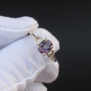 Oval Alexandrite Ring: 925 Sterling Silver, June Birthstone