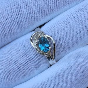 Swiss Blue Topaz Ring: Sterling Silver, December Birthstone
