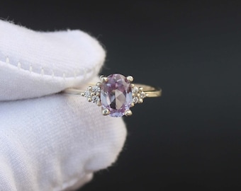 Sterling Silver Alexandrite Ring: Vintage Style Promise Ring