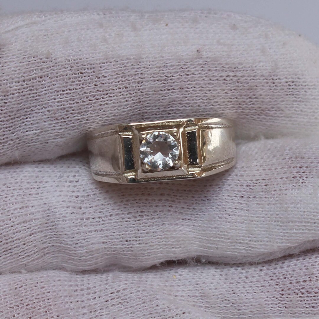 White Topaz Ring Sterling Silver Topaz Engagement Ring for Women ...