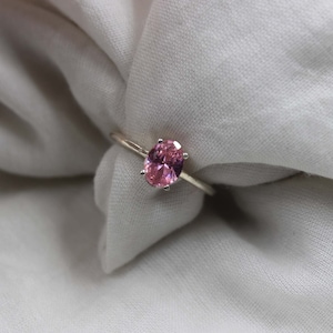 Lab Pink Sapphire Ring- Oval Cut Ring- 925 Sterling Silver Ring- Handmade Ring- Anniversary Ring- Wedding Ring- Statement Ring- Gift For Her