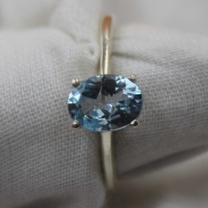 Oval cut Aquamarine ring Vintage ring engagement ring cut Natural Aquamarine ring Wedding ring Women March Birthstone ring Gift for Women