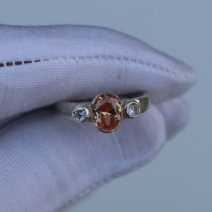 Natural morganite wedding ring, sterling silver, morganite  gemstone,promise ring vintage ring handmade ring anniversary ring gift for her