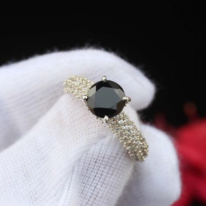 Natural Black Onyx Ring-Handmade Silver Ring-925 Sterling Silver Ring-Black Onyx Ring-December Birthstone-Promise Ring Gift for her.