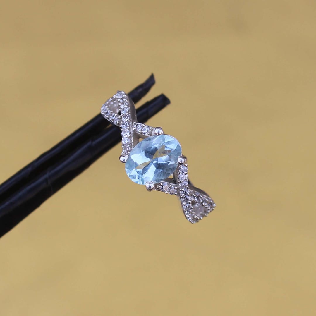 Aquamarine Ring Blue Aquamarine Ring High Quality Etsy