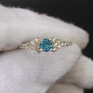 Natural London Blue Topaz Sterling Silver Ring - December Birthstone