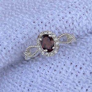 Red Garnet Ring 925 Sterling Silver Ring Garnet Silver Ring Handmade Christmas Gift Birthday Gifts Wedding Women Ring Gift For Her