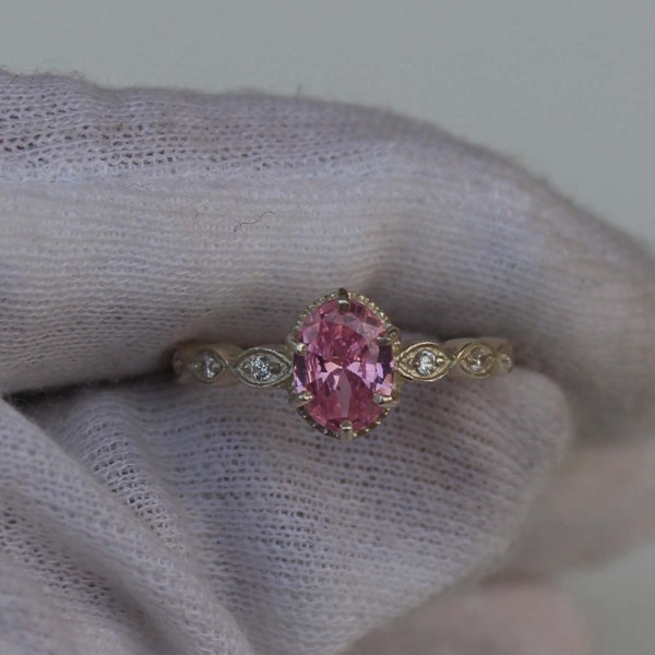 Pink Sapphire Ring, Oval Cut Gemstone, 925 Sterling Silver Ring, Engagement Ring, Sapphire Jewelry, Wedding Ring, Anniversary Gift For Her