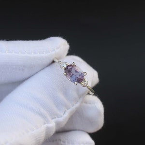 Vintage Alexandrite Ring: Sterling Silver Promise Ring, June Birthstone