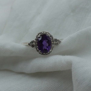 Amethyst Ring, 925 Sterling Silver Ring, Boho Ring, Oval Amethyst Ring, Statement Ring, February Birthstone Ring, Handmade Ring, Women Ring