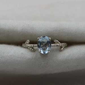 Aquamarine Ring, Silver Band Ring, 925 Sterling Silver, Gemstone Ring, Promised Ring, Popular Ring, Handmade Ring, Women Ring, Gift For Her