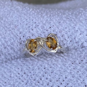 Handmade Citrine Ring: 925 Sterling Silver, Dainty Gemstone Ring