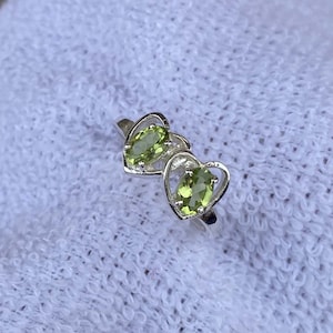Natural Peridot Ring: 925 Sterling Silver, August Birthstone