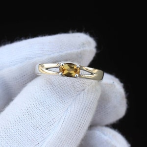 Natural Citrine Ring for Women Handmade Ring 925 sterling silver ring Citrine Oval Ring dainty citrine ring  Birthstone Ring gift for women