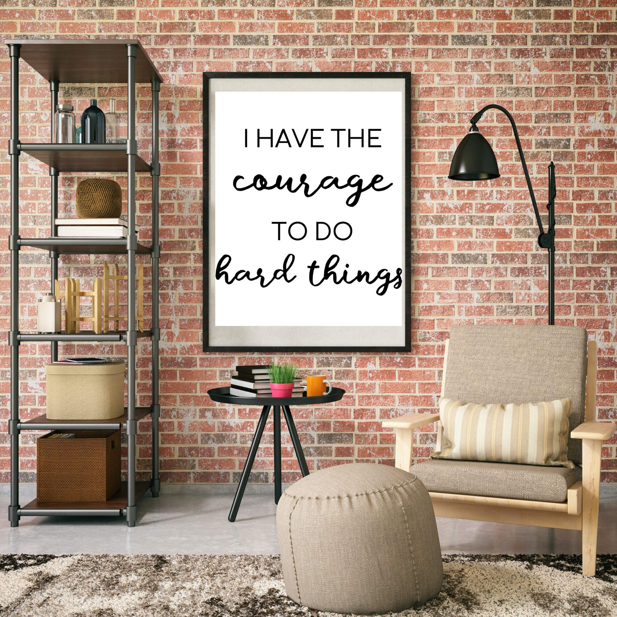 Printable Quote Art, Courage Quote, Printable Quote, Digital Art ...