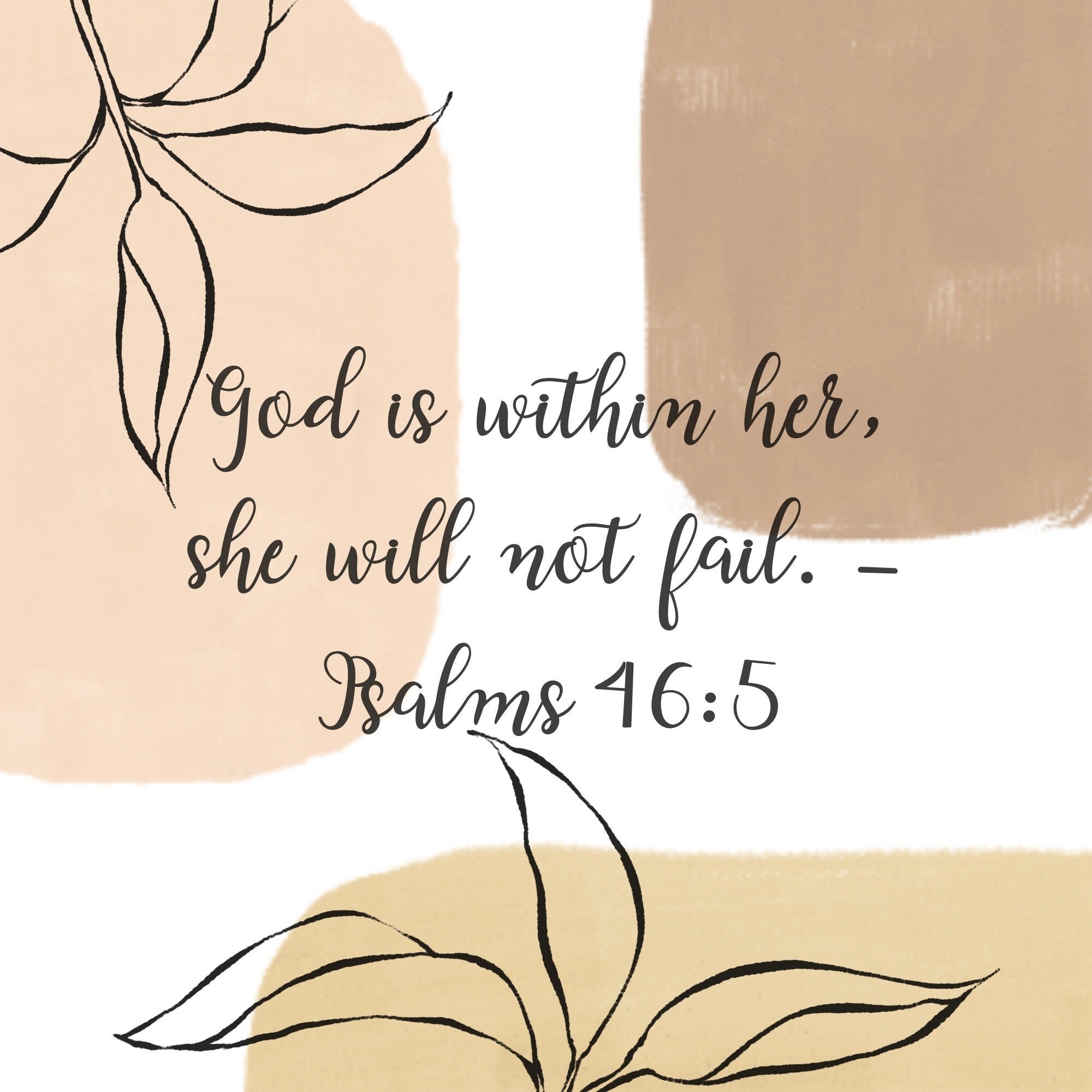 God is Within Her, Bible Verse Download, Christian Nursery Decor