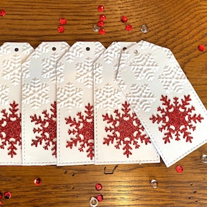 Etiquetas para regalos navideños, etiquetas para regalos de Navidad, etiquetas para regalos con purpurina, etiquetas para regalos con copos de nieve, etiquetas para regalos en relieve