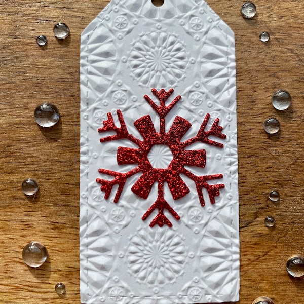 Holiday gift tags,  Christmas gift tags, Snowflake gift tags, Embossed gift tags, Glitter gift tags