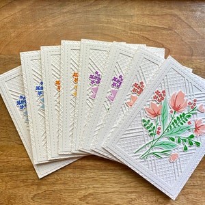 Cartões florais, Cartões de agradecimento, Cartões feitos à mão, Cartões comemorativos